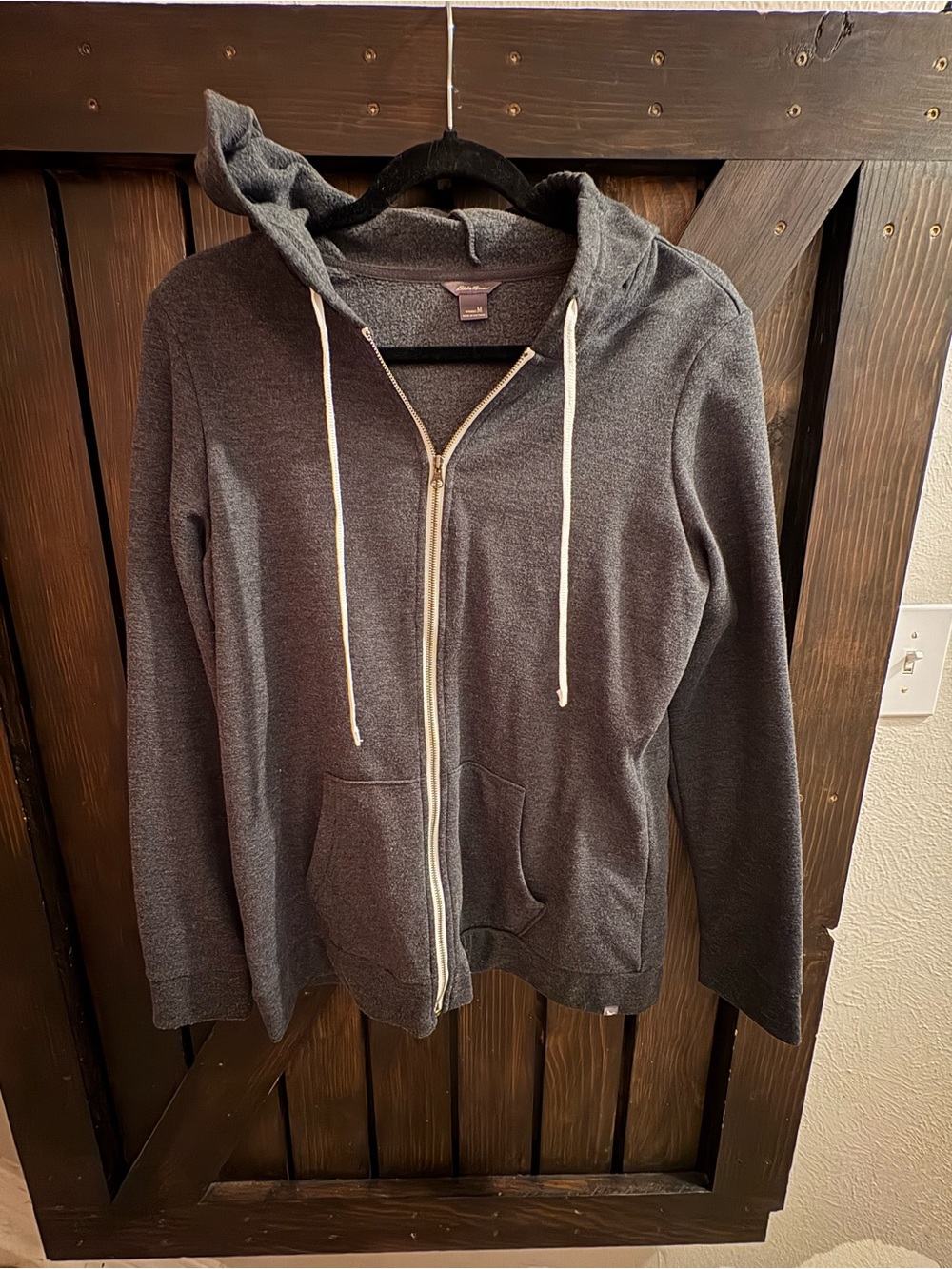 Eddie Bauer Women’s Charcoal Full-Zip Hooded Sweater